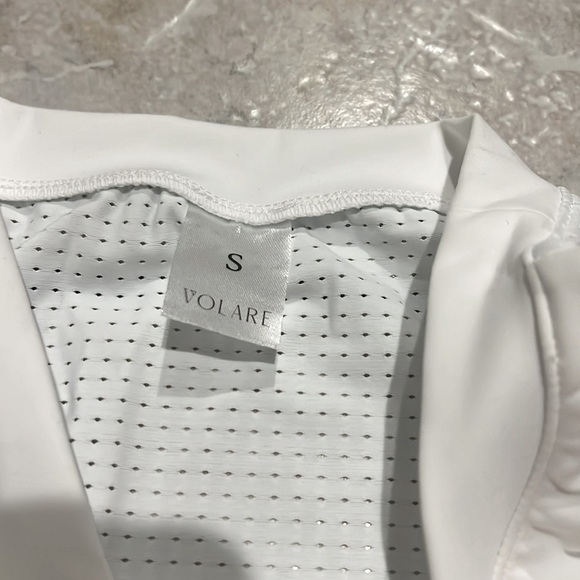 Volare White Never Miss Mesh Cropped Athletic Tank NWT - Picture 7 of 12